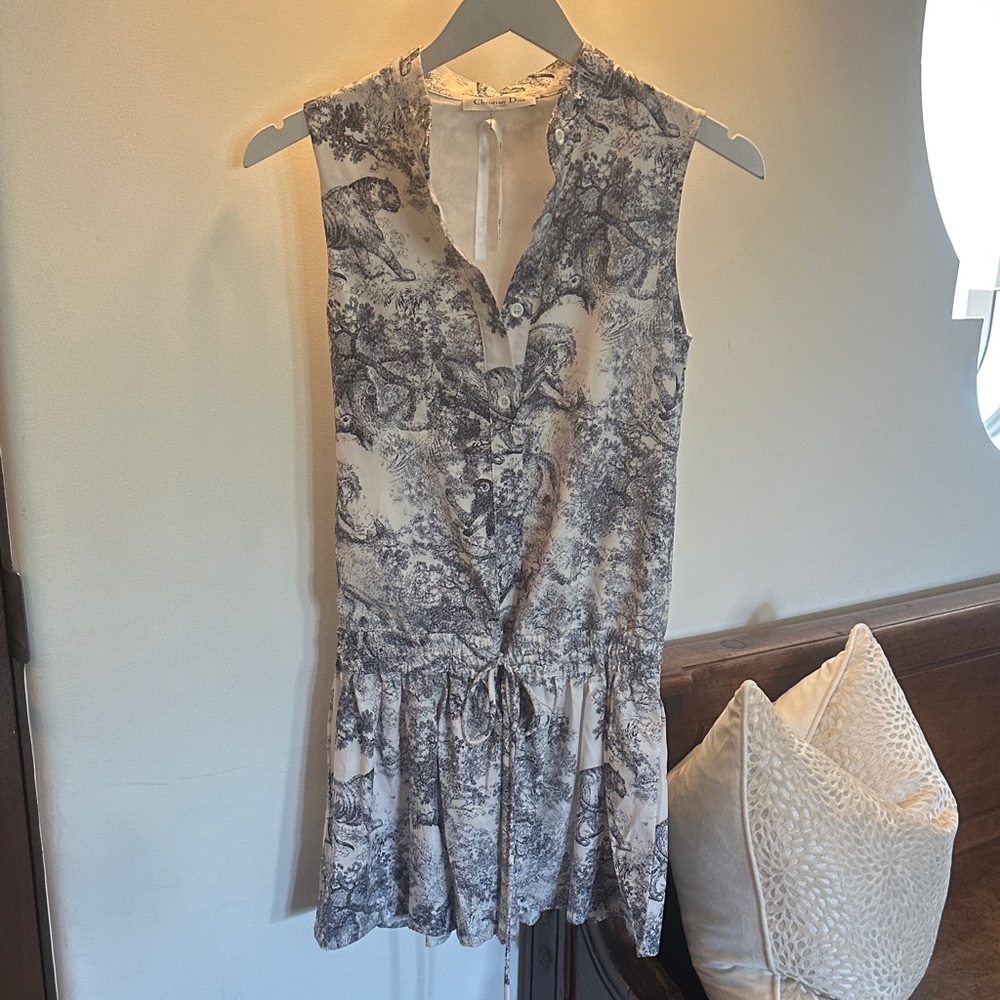 Dior Black and Cream Patterned dress
